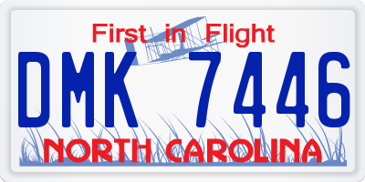 NC license plate DMK7446