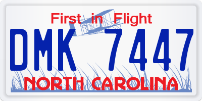 NC license plate DMK7447