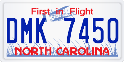 NC license plate DMK7450