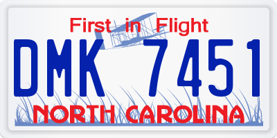 NC license plate DMK7451