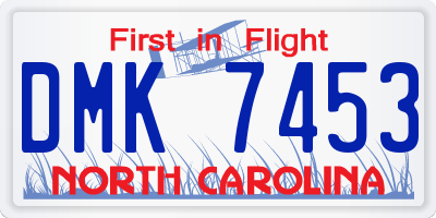 NC license plate DMK7453