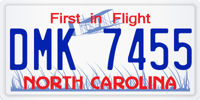 NC license plate DMK7455