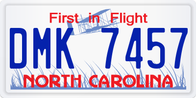 NC license plate DMK7457