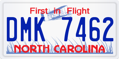 NC license plate DMK7462