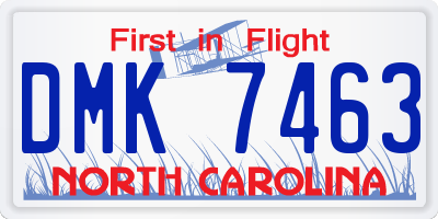 NC license plate DMK7463
