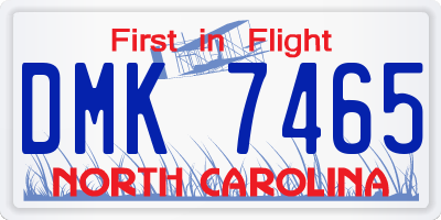 NC license plate DMK7465