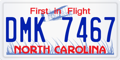 NC license plate DMK7467