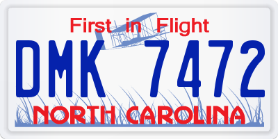 NC license plate DMK7472