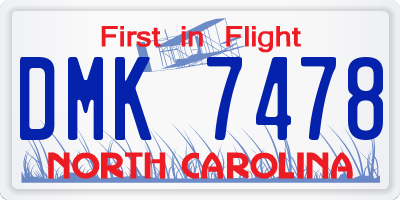 NC license plate DMK7478