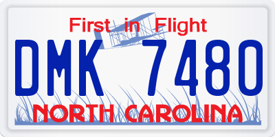 NC license plate DMK7480
