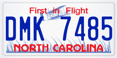 NC license plate DMK7485