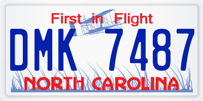 NC license plate DMK7487