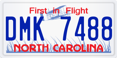 NC license plate DMK7488