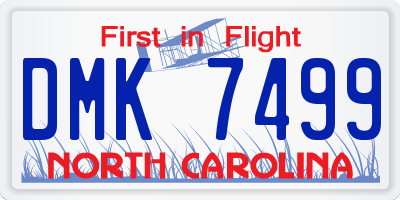 NC license plate DMK7499
