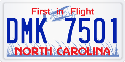 NC license plate DMK7501