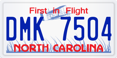 NC license plate DMK7504