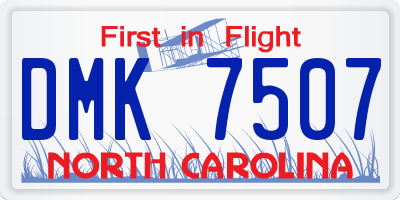 NC license plate DMK7507