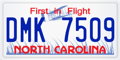 NC license plate DMK7509