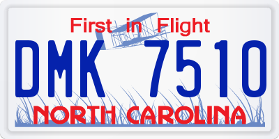 NC license plate DMK7510