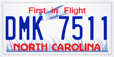 NC license plate DMK7511