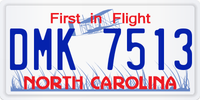 NC license plate DMK7513