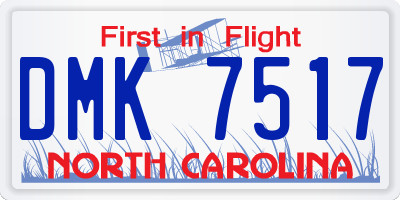 NC license plate DMK7517
