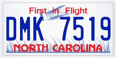 NC license plate DMK7519