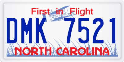 NC license plate DMK7521