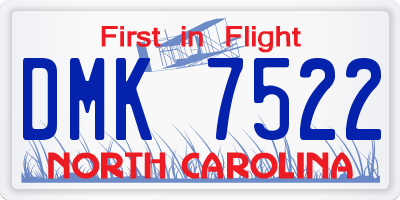 NC license plate DMK7522