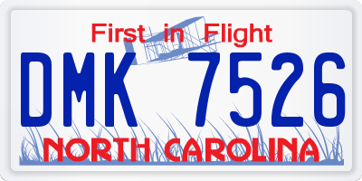 NC license plate DMK7526
