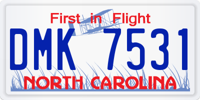 NC license plate DMK7531