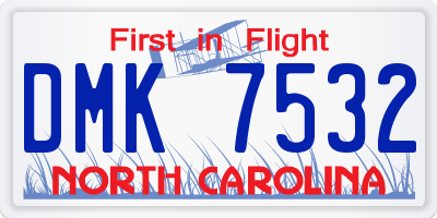 NC license plate DMK7532