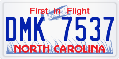 NC license plate DMK7537