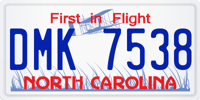 NC license plate DMK7538