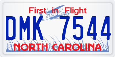 NC license plate DMK7544