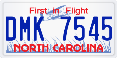 NC license plate DMK7545