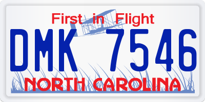 NC license plate DMK7546