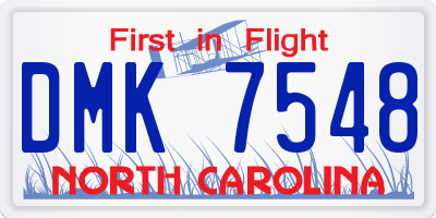 NC license plate DMK7548