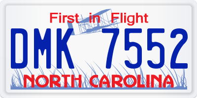 NC license plate DMK7552