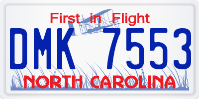 NC license plate DMK7553