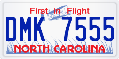 NC license plate DMK7555
