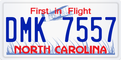 NC license plate DMK7557