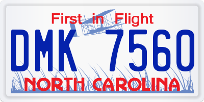 NC license plate DMK7560