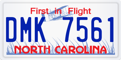 NC license plate DMK7561