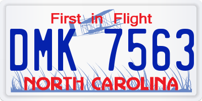 NC license plate DMK7563