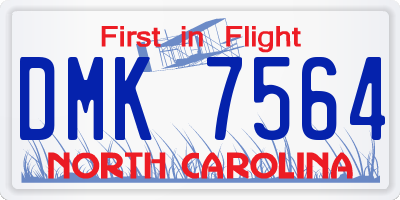 NC license plate DMK7564