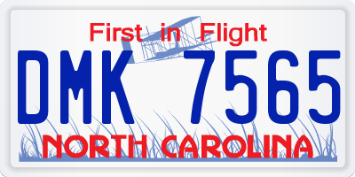 NC license plate DMK7565