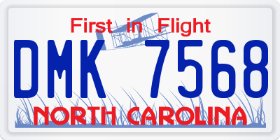 NC license plate DMK7568