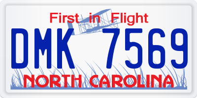 NC license plate DMK7569
