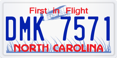 NC license plate DMK7571